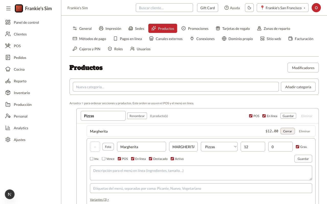 Ficha de Margherita abierta con sus datos básicos